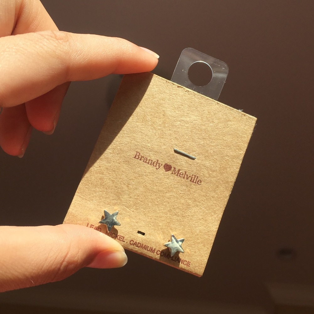 silver stud star earrings